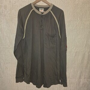 Ticomela FR Shirt 3XL Mens Gray Long Sleeve Henley Flame Resistant CAT2 Work